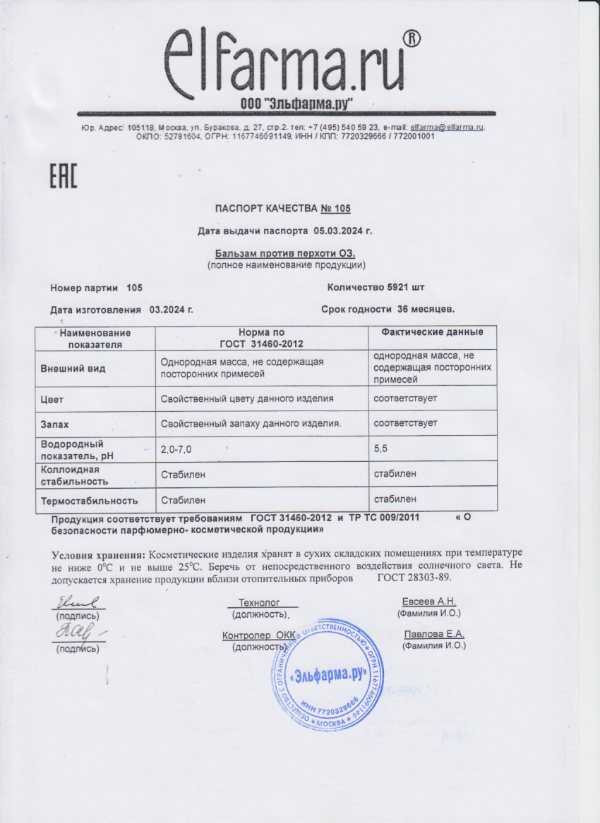 Паспорт №032024